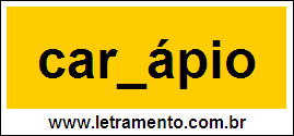 Palavra Cardápio Para Completar Com a Consoante D