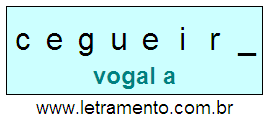 Letramento Palavra Cegueira Com a Vogal A