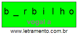 Letramento Palavra Barbilho Com a Vogal A