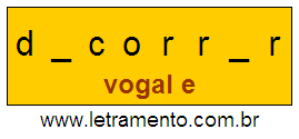 Letramento Palavra Decorrer Com a Vogal A