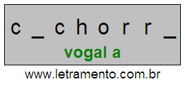 Letramento Palavra Cachorra Com a Vogal A