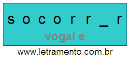 Letramento Palavra Socorrer Com a Vogal A