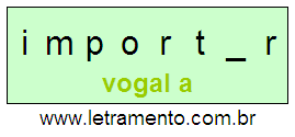 Letramento Palavra Importar Com a Vogal A