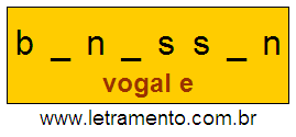 Letramento Palavra Benessen Com a Vogal A