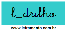 Palavra Ladrilho Com Letra Cursiva