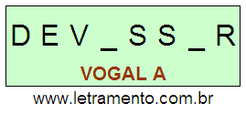 Palavra Devassar Escrita em Caixa Alta Para Letramento