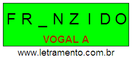 Palavra Franzido Escrita em Caixa Alta Para Letramento