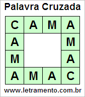 Palavra Cruzada Cama