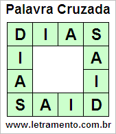 Palavra Cruzada Dias