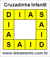 Cruzadinha Infantil Dias