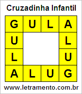 Cruzadinha Infantil Gula