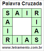 Palavra Cruzada Sair