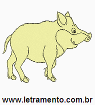 Letramento Javali Animal Com a Letra J