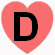 Coração Vermelho Com a Letra D