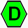 Letra D Dentro Hexágono Verde