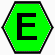 Letra E Dentro Hexágono Verde
