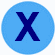 Círculo Azul Com a Letra X