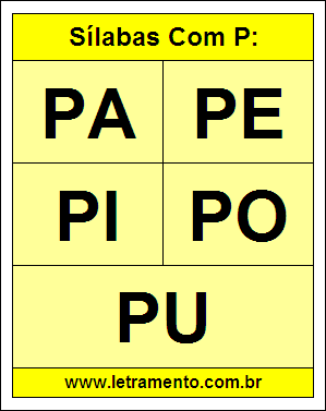 Sílabas Pa, Pe, Pi, Po, Pu